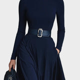 Kornelia - Maxi jurk van jersey met hoge kraag