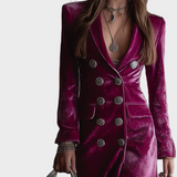 Vera - Fluwelen Maxi Blazer Jurk