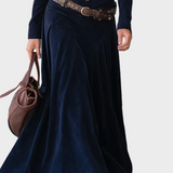 Iwona - Suède maxi jurk met riem