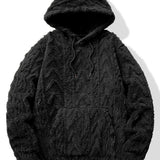 Yme | Teddyhoodie met geometrisch jacquarddessin