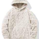 Yme | Teddyhoodie met geometrisch jacquarddessin
