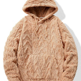 Yme | Teddyhoodie met geometrisch jacquarddessin