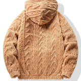Yme | Teddyhoodie met geometrisch jacquarddessin