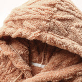 Yme | Teddyhoodie met geometrisch jacquarddessin