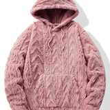 Yme | Teddyhoodie met geometrisch jacquarddessin