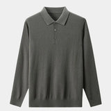 Yorick | Effen polo met lange mouwen