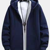 Zeno | Hoodie met pluchevoering, ritssluiting en relaxte pasvorm