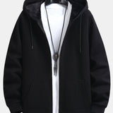 Zeno | Hoodie met pluchevoering, ritssluiting en relaxte pasvorm