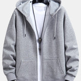 Zeno | Hoodie met pluchevoering, ritssluiting en relaxte pasvorm