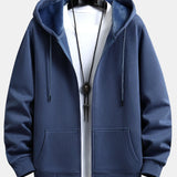 Zeno | Hoodie met pluchevoering, ritssluiting en relaxte pasvorm
