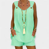 Laura - Set van mouwloze blouse met shorts
