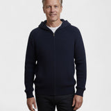 Ate | Lichtgrijze gebreide hoodie met rits
