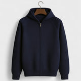 Ate | Lichtgrijze gebreide hoodie met rits