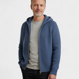 Ate | Lichtgrijze gebreide hoodie met rits