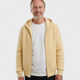 Ate | Lichtgrijze gebreide hoodie met rits