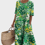 Elena - Losse en lichte midi-jurk met bloemen