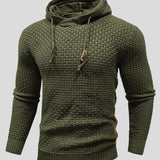 Bertus | Grijze gebreide hoodie met structuur