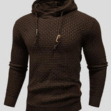 Bertus | Grijze gebreide hoodie met structuur