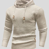 Bertus | Grijze gebreide hoodie met structuur