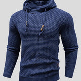 Bertus | Grijze gebreide hoodie met structuur