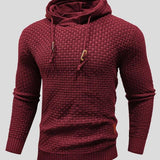 Bertus | Grijze gebreide hoodie met structuur