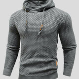 Bertus | Grijze gebreide hoodie met structuur