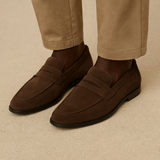 Bruno | Suède penny loafers in old-money stijl