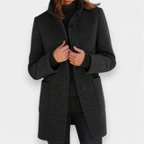 Nela - Elegante jas met hoge kraag