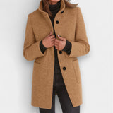 Nela - Elegante jas met hoge kraag