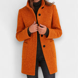 Nela - Elegante jas met hoge kraag