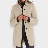 Nela - Elegante jas met hoge kraag