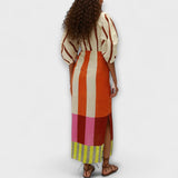 Kaya - Maxi jurk met decolleté en ballonmouwen
