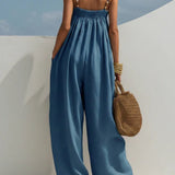 Madison - Denim Wijde-Pijpen Jumpsuit