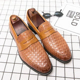 Clemens | Penny loafers van gevlochten leer