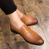 Clemens | Penny loafers van gevlochten leer