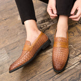 Clemens | Penny loafers van gevlochten leer