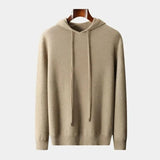 Cobus | Beige gebreide hoodie
