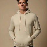 Cobus | Beige gebreide hoodie