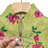 Lauren - Roze Bloemen Limoen Rits Cardigan