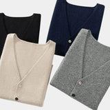 Durk | Marineblauw gebreid gilet met knopen