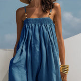 Madison - Denim Wijde-Pijpen Jumpsuit