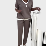 Kristýna - Dames Casual Set met Top en Broek met V-hals
