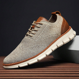 Falco | Beige gebreide veterschoenen