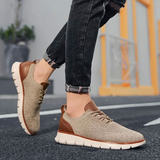 Falco | Beige gebreide veterschoenen