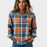 Ivy – Dames Hoodie met Patchwork Ruit