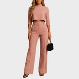 Mareen - Aansluitend herfstset met top en broek voor vrouwen