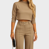 Mareen - Aansluitend herfstset met top en broek voor vrouwen