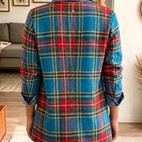Madison | Tartan Patchwork Denim Blazer