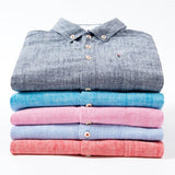 Joas | Crèmekleurig casual overhemd met button-downkraag