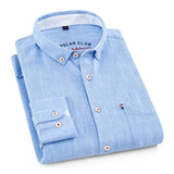 Joas | Crèmekleurig casual overhemd met button-downkraag